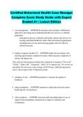 Certified Behavioral Health Case Manager &NewLine;Complete Exam Study Guide with Expert &NewLine;Graded A&plus; &vert; Latest Edition 