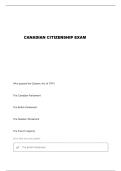 CANADIAN CITIZENSHIP STUDY GUIDE QUESTIONS AND VERIFIED ANSWERS