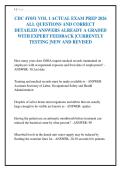 CDC 4Y051 VOL 1 ACTUAL EXAM PREP 2026&NewLine;ALL QUESTIONS AND CORRECT&NewLine;DETAILED ANSWERS ALREADY A GRADED&NewLine;WITH EXPERT FEEDBACK &vert;CURRENTLY&NewLine;TESTING &vert;NEW AND REVISED&NewLine;