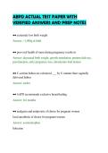 ABPD ACTUAL TEST PAPER WITH &NewLine;VERIFIED ANSWERS AND PREP NOTES