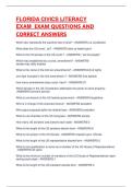 FLORIDA CIVICS LITERACY EXAM  EXAM QUESTIONS AND CORRECT ANSWERS