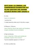 GPSTC EXAM 1 GA CRIMINAL LAW&NewLine;COMPREHENSIVE EXAMINATION TEST&NewLine;SOLVED QUESTIONS AND ANSWERS&NewLine;ACCURATE REVIEW SHEET GRADED A&plus;