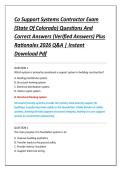 Co Support Systems Contractor Exam &NewLine;&lpar;State Of Colorado&rpar; Questions And &NewLine;Correct Answers &lpar;Verified Answers&rpar; Plus &NewLine;Rationales 2026 Q&A &vert; Instant &NewLine;Download Pdf 