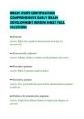 BRAIN STORY CERTIFICATION&NewLine;COMPREHENSIVE EARLY BRAIN&NewLine;DEVELOPMENT REVIEW SHEET FULL&NewLine;SOLUTIONS&NewLine;