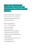 BRAIN STORY CERTIFICATION&NewLine;PROFESSIONAL EDUCATION PREP&NewLine;QUESTIONS AND ACCURATE ANSWERS&NewLine;GRADED A&plus;