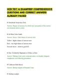 HCB TEST 10 EXAMPREP COMPREHENSIVE&NewLine;QUESTIONS AND CORRECT ANSWERS&NewLine;ALREADY PASSED
