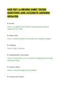 HCB TEST 10 REVIEW SHEET TESTED&NewLine;QUESTIONS AND ACCURATE ANSWERS&NewLine;UPDATED