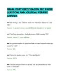BRAIN STORY CERTIFICATION TEST PAPER&NewLine;QUESTIONS AND SOLUTIONS VERIFIED&NewLine;ANSWERS&NewLine;