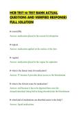 HCB TEST 10 TEST BANK ACTUAL&NewLine;QUESTIONS AND VERIFIED RESPONSES&NewLine;FULL SOLUTION