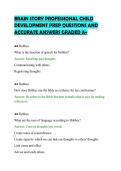 BRAIN STORY PROFESSIONAL CHILD&NewLine;DEVELOPMENT PREP QUESTIONS AND&NewLine;ACCURATE ANSWERS GRADED A&plus;&NewLine;