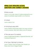 HFMA CSAF UPDATED ACTUAL&NewLine;QUESTIONS AND CORRECT ANSWERS&NewLine;