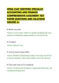HFMA CSAF CERTIFIED SPECIALIST&NewLine;ACCOUNTING AND FINANCE&NewLine;COMPREHENSIVE ASSESSMENT TEST&NewLine;PAPER QUESTIONS AND SOLUTIONS&NewLine;GRADED A&plus;