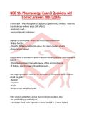 NSG 124 Pharmacology Exam 3 Questions with Correct Answers 2026 Update