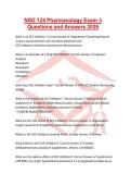 NSG 124 Pharmacology Exam 3 Questions and Answers 2026