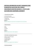 CERTIFIED INFORMATION SECURITY MANAGER &lpar;CISM&rpar; &NewLine;EXAMINATION QUESTIONS AND CORRECT &NewLine;ANSWER&EXPLANATION&vert;GRADED A&plus; STUDY GUIDE
