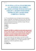 NU 671 FINAL ACTUAL EXAM PREP 2026&NewLine;ALL QUESTIONS AND CORRECT&NewLine;DETAILED ANSWERS WITH RATIONALES&NewLine;ALREADY A GRADED WITH EXPERT&NewLine;FEEDBACK &vert;NEW AND REVISED&vert;&NewLine;CURRENTLY TESTING&NewLine;