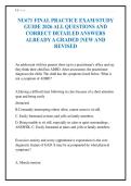NU671 FINAL PRACTICE EXAM&sol;STUDY&NewLine;GUIDE 2026 ALL QUESTIONS AND&NewLine;CORRECT DETAILED ANSWERS&NewLine;ALREADY A GRADED &vert;NEW AND&NewLine;REVISED