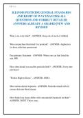 ILLINOIS PESTICIDE GENERAL STANDARDS&NewLine;AND RIGHT OF WAY EXAM 2026 ALL&NewLine;QUESTIONS AND CORRECT DETAILED&NewLine;ANSWERS ALREADY A GRADED &vert;NEW AND&NewLine;REVISED&NewLine;