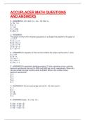 ACCUPLACER MATH QUESTIONS AND ANSWERS