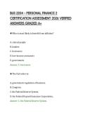 BUS 2204 &ndash; PERSONAL FINANCE 2&NewLine;CERTIFICATION ASSESSMENT 2026 VERIFIED&NewLine;ANSWERS GRADED A&plus;