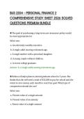 BUS 2204 &ndash; PERSONAL FINANCE 2&NewLine;COMPREHENSIVE STUDY SHEET 2026 SOLVED&NewLine;QUESTIONS PREMIUM BUNDLE