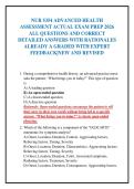 NUR 5354 ADVANCED HEALTH&NewLine;ASSESSMENT ACTUAL EXAM PREP 2026&NewLine;ALL QUESTIONS AND CORRECT&NewLine;DETAILED ANSWERS WITH RATIONALES&NewLine;ALREADY A GRADED WITH EXPERT&NewLine;FEEDBACK&vert;NEW AND REVISED