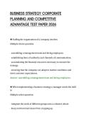 BUSINESS STRATEGY CORPORATE&NewLine;PLANNING AND COMPETITIVE&NewLine;ADVANTAGE TEST PAPER 2026
