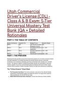 Utah CDL Class A & B Mastery Exam&colon; 2026&sol;2027 S-Tier Test Bank & Regulatory Rationales