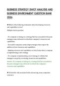 BUSINESS STRATEGY SWOT ANALYSIS AND&NewLine;BUSINESS ENVIRONMENT QUESTION BANK&NewLine;2026&NewLine;