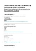 CERTIFIED PROFESSIONAL CODER &lpar;CPC&rpar; EXAMINATION &NewLine;QUESTIONS AND CORRECT ANSWER WITH &NewLine;EXPLANATION GRADED A&plus; STUDY GUIDE