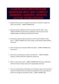 CLUB PILATES WRITTEN EXAM QUESTIONS WITH 100&percnt; CORRECT ANSWERS  VERIFIED  UPDATED &lpar;ACTUAL EXAM&rpar; 2025-2026