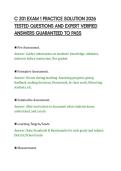 C 201 EXAM 1 PRACTICE SOLUTION 2026&NewLine;TESTED QUESTIONS AND EXPERT VERIFIED&NewLine;ANSWERS GUARANTEED TO PASS&NewLine;