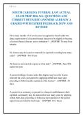 SOUTH CAROLINA FUNERAL LAW ACTUAL&NewLine;EXAM PREP 2026 ALL QUESTIONS AND&NewLine;CORRECT DETAILED ANSWERS ALREADY A&NewLine;GRADED WITH EXPERT FEEDBACK &vert;NEW AND&NewLine;REVISED