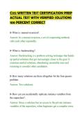 C212 WRITTEN TEST CERTIFICATION PREP&NewLine;ACTUAL TEST WITH VERIFIED SOLUTIONS&NewLine;100 PERCENT CORRECT&NewLine;