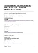 CERTIFIED RESIDENTIAL APPRAISER EXAM PRACTICE &NewLine;QUESTIONS AND CORRECT ANSWER WITH &NewLine;EXPLANATION LATEST 2025-2026