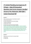 CT Limited Plumbing Journeyperson &lpar;P&NewLine;4&rpar; Exam &ndash; State Of Connecticut &NewLine;Questions And Correct Answers &lpar;Verified &NewLine;Answers&rpar; Plus Rationales 2026 Q&A &vert; &NewLine;Instant Download Pdf 