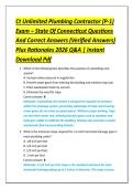 Ct Unlimited Plumbing Contractor &lpar;P-1&rpar; &NewLine;Exam &ndash; State Of Connecticut Questions &NewLine;And Correct Answers &lpar;Verified Answers&rpar; &NewLine;Plus Rationales 2026 Q&A &vert; Instant &NewLine;Download Pdf 