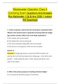Wastewater Operator Class II &NewLine;Licensing Exam Questions And Answers &NewLine;Plus Rationales &vert; Qs & Ans 2026 &vert; Instant &NewLine;Pdf Download