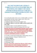 WGU D677 ELEMENTARY LITERACY&NewLine;CURRICULUM ACTUAL EXAM PREP 2026 ALL&NewLine;QUESTIONS AND CORRECT DETAILED&NewLine;ANSWERS WITH RATIONALES ALREADY A&NewLine;GRADED WITH EXPERT FEEDBACK &vert;NEW AND&NewLine;REVISED