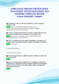 AMBULANCE DRIVER CERTIFICATION&NewLine;EVALUATION TESTED QUESTIONS AND&NewLine;ANSWERS COMPLETE REVIEW&NewLine;&lpar;Latest 2026&sol;2027 Update&rpar;