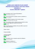 AMBULANCE DRIVER EXAM SCRIPT&NewLine;PREMIUM QUESTIONS AND SOLUTIONS&NewLine;GRADED A&plus;&NewLine;&lpar;Latest 2026&sol;2027 Update&rpar;