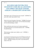 SGE LIFEGUARD TEST PRACTICE&NewLine;EXAM&sol;STUDY GUIDE 2026 ALL QUESTIONS&NewLine;AND CORRECT DETAILED ANSWERS&NewLine;ALREADY A GRADED &vert;NEW AND REVISED