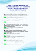AMBULANCE DRIVER EXAMPREP&NewLine;VERIFIED QUESTIONS AND SOLUTIONS&NewLine;COMPLETE LEARNING PACKAGE&NewLine;&lpar;Latest 2026&sol;2027 Update&rpar;