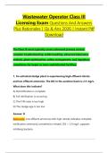 Wastewater Operator Class III &NewLine;Licensing Exam Questions And Answers &NewLine;Plus Rationales &vert; Qs & Ans 2026 &vert; Instant Pdf &NewLine;Download
