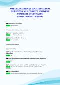 AMBULANCE DRIVER UPDATED ACTUAL&NewLine;QUESTIONS AND CORRECT ANSWERS&NewLine;COMPLETE STUDY GUIDE&NewLine;&lpar;Latest 2026&sol;2027 Update&rpar;