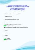 package deal -AMBULANCE DRIVER FULL Exam AND CORRECT ANSWERS ALREADY PASSED