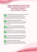 APPIAN CERTIFIED ANALYST EXAM&NewLine;SCRIPT PREMIUM QUESTIONS AND&NewLine;SOLUTIONS GRADED A&plus;&NewLine;&lpar;Latest 2026&sol;2027 Update&rpar;