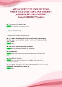 APPIAN CERTIFIED ANALYST FINAL&NewLine;PAPER FULL QUESTIONS AND CORRECT&NewLine;ANSWERS REVIEW MATERIAL&NewLine;&lpar;Latest 2026&sol;2027 Update&rpar;