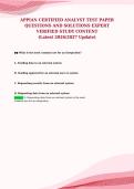 APPIAN CERTIFIED ANALYST TEST PAPER&NewLine;QUESTIONS AND SOLUTIONS EXPERT&NewLine;VERIFIED STUDY CONTENT&NewLine;&lpar;Latest 2026&sol;2027 Update&rpar;