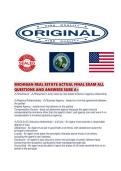 MICHIGAN REAL ESTATE ACTUAL FINAL EXAM ALL QUESTIONS AND ANSWERS SURE